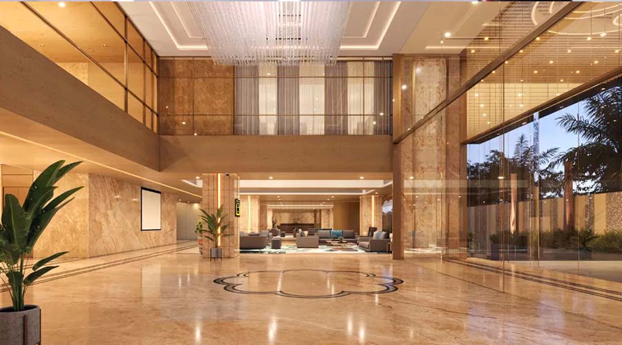 Hotel lobby designed to create a memorable first impression