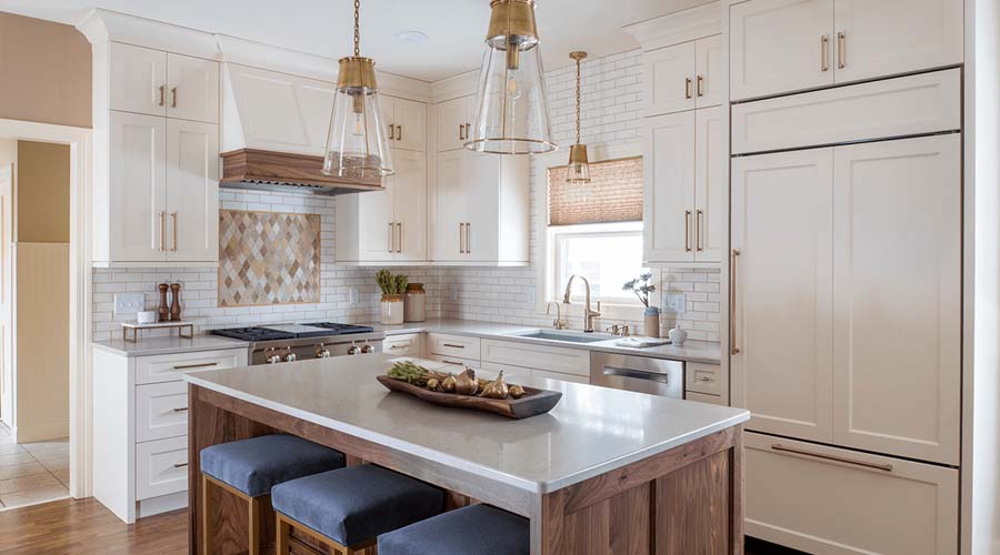 Efficient kitchen layout with island and work triangle