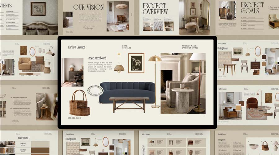 Interior design project timeline showing phases from concept to installation