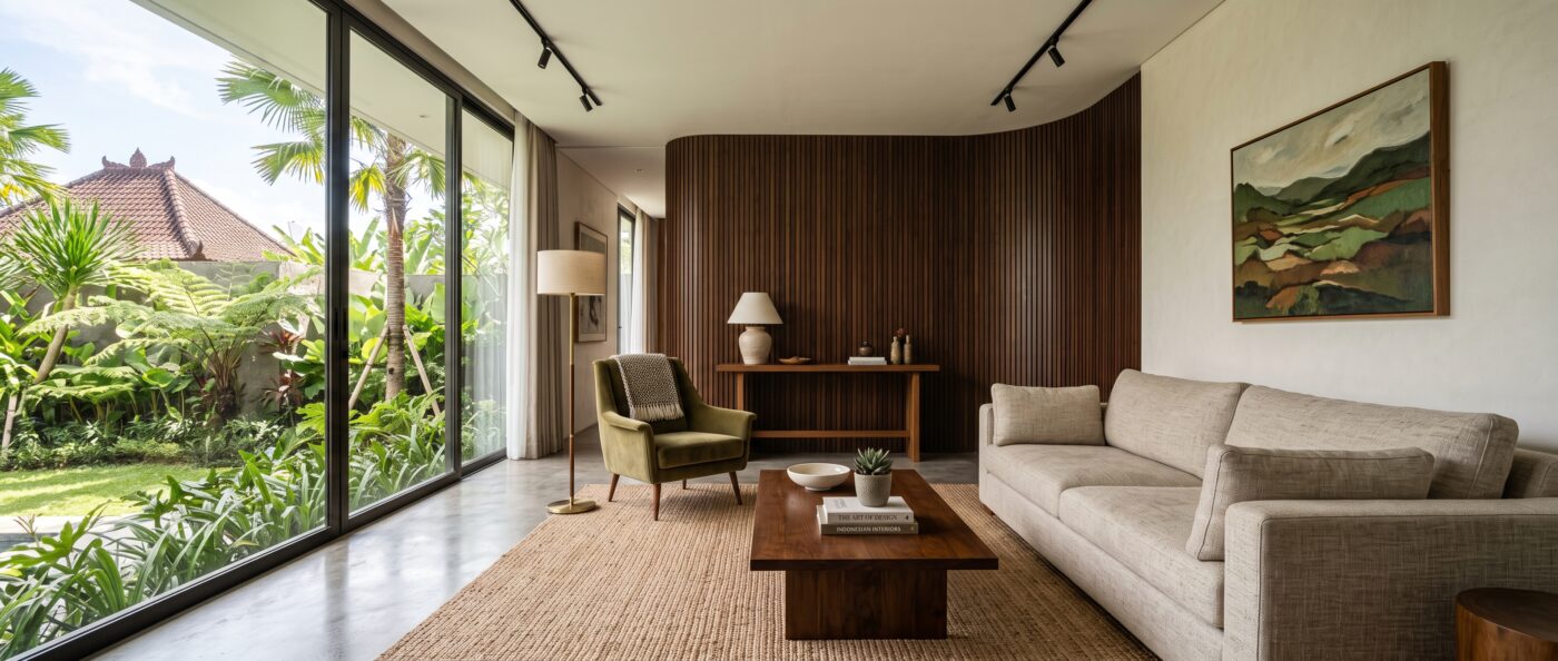 Living room furniture placed